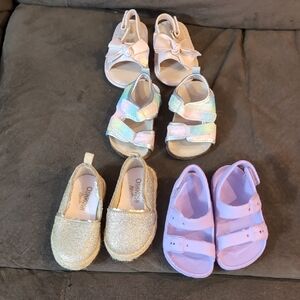 OshKosh B'gosh Kids Sandals and Shoes Set - Glitter Gold, Pastel, and Pink